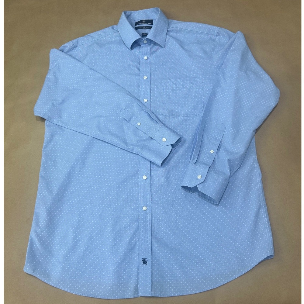 Hart Schaffner Marx Blue Button Up Shirt Mens‎ 17 35